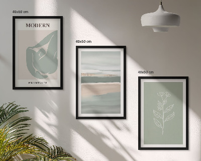 Set tablouri pentru dormitor Forme abstracte de plante pastelate