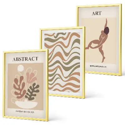 Set tablouri decorative cu modele abstracte în stil boho Matisse