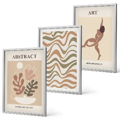 Set tablouri decorative cu modele abstracte în stil boho Matisse