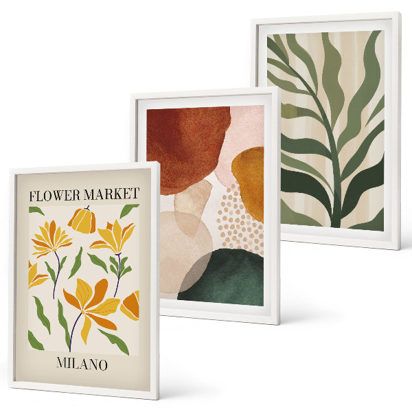 Set tablouri decorative Forme abstracte florale