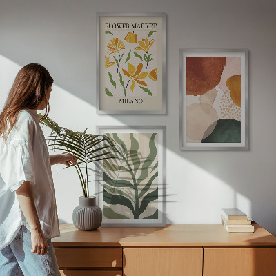 Set tablouri decorative Forme abstracte florale