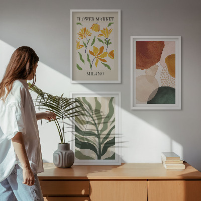 Set tablouri decorative Forme abstracte florale