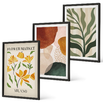 Set tablouri decorative Forme abstracte florale