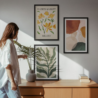 Set tablouri decorative Forme abstracte florale