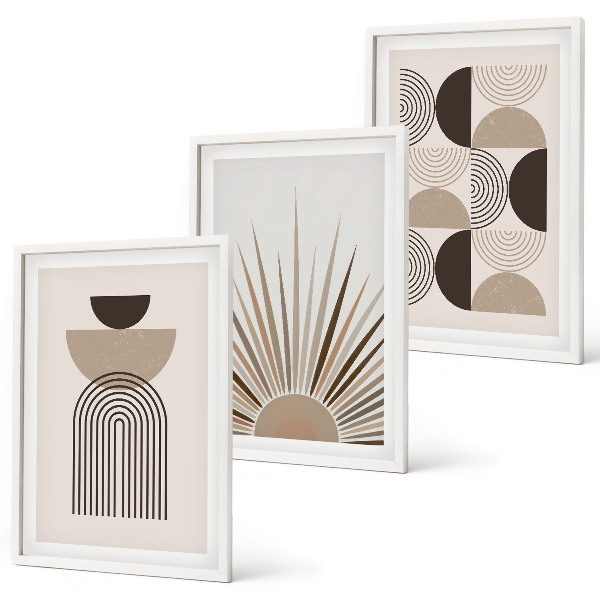 Set tablouri decorative Forme abstracte bej maro
