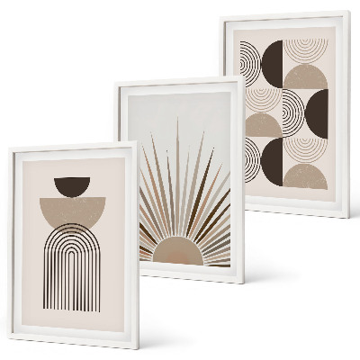 Set tablouri decorative Forme abstracte bej maro