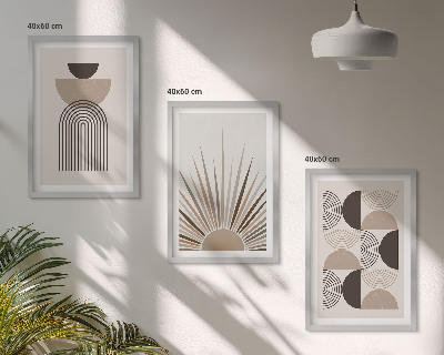 Set tablouri decorative Forme abstracte bej maro