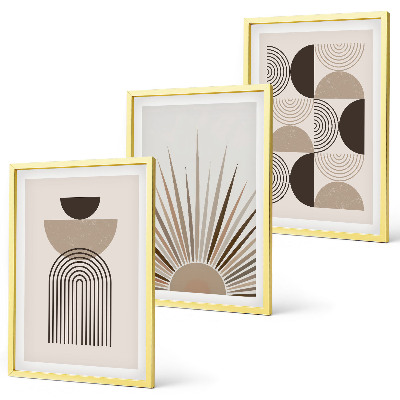Set tablouri decorative Forme abstracte bej maro