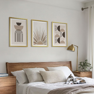 Set tablouri decorative Forme abstracte bej maro