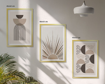 Set tablouri decorative Forme abstracte bej maro