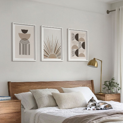 Set tablouri decorative Forme abstracte bej maro