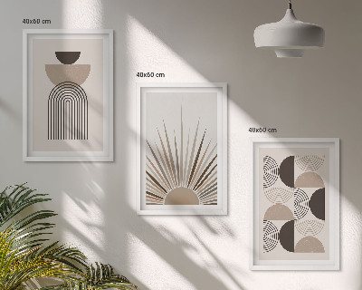Set tablouri decorative Forme abstracte bej maro