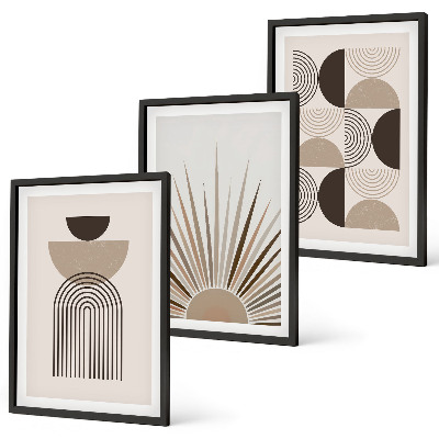 Set tablouri decorative Forme abstracte bej maro