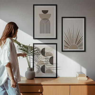 Set tablouri decorative Forme abstracte bej maro