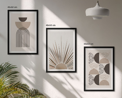 Set tablouri decorative Forme abstracte bej maro