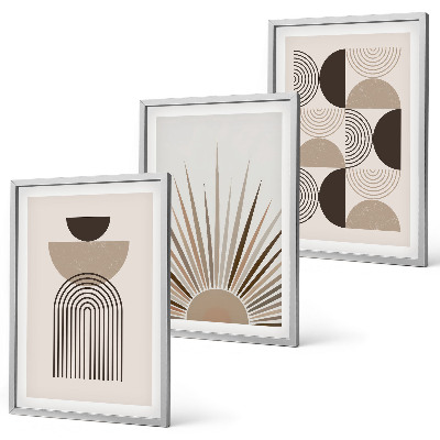 Set tablouri decorative Forme abstracte bej maro