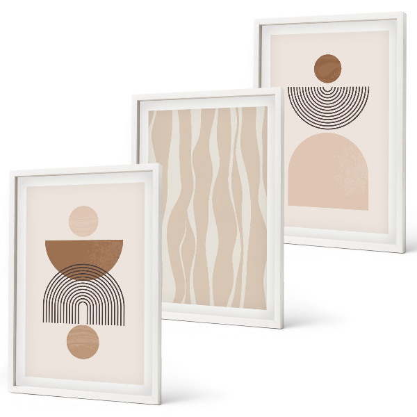 Set tablouri pentru dormitor Forme abstracte maro bej