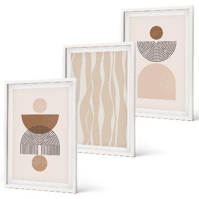 Set tablouri pentru dormitor Forme abstracte maro bej