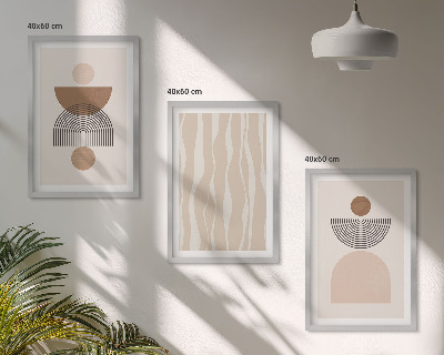 Set tablouri pentru dormitor Forme abstracte maro bej