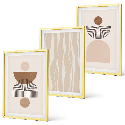 Set tablouri pentru dormitor Forme abstracte maro bej