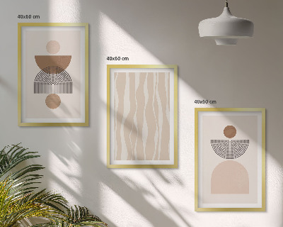 Set tablouri pentru dormitor Forme abstracte maro bej