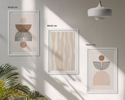 Set tablouri pentru dormitor Forme abstracte maro bej