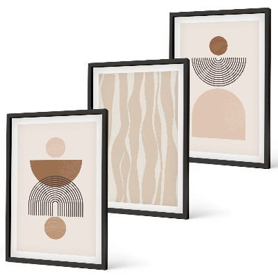 Set tablouri pentru dormitor Forme abstracte maro bej