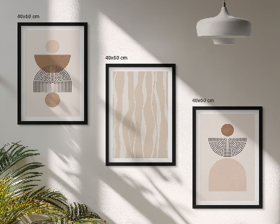 Set tablouri pentru dormitor Forme abstracte maro bej