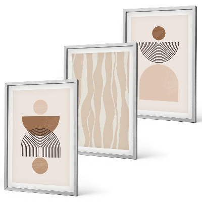 Set tablouri pentru dormitor Forme abstracte maro bej