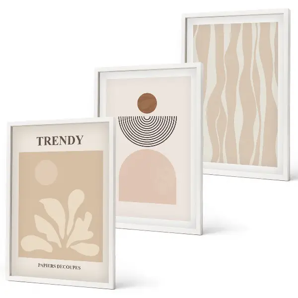 Set tablouri decorative cu design abstract elegant bej