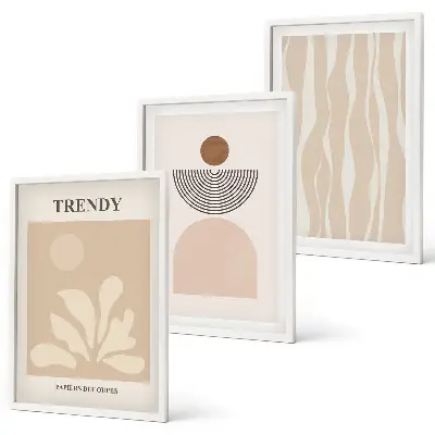 Set tablouri decorative cu design abstract elegant bej