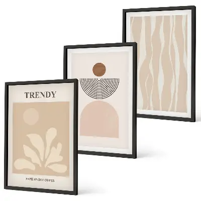 Set tablouri decorative cu design abstract elegant bej