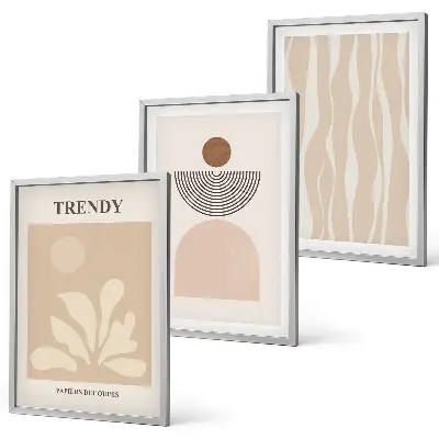 Set tablouri decorative cu design abstract elegant bej