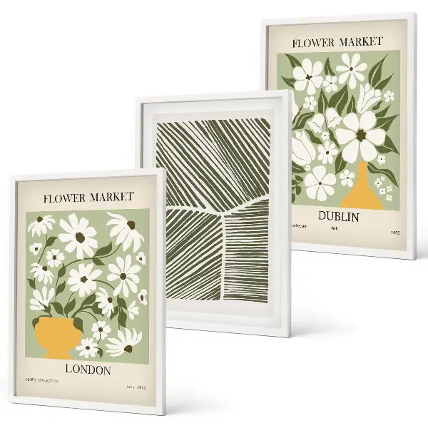 Set de tablouri pentru dormitor cu motive florale Londra Dublin