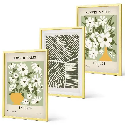 Set de tablouri pentru dormitor cu motive florale Londra Dublin