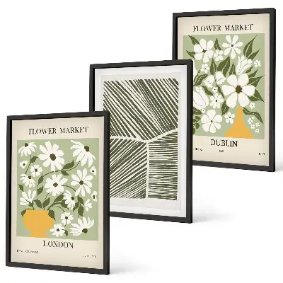 Set de tablouri pentru dormitor cu motive florale Londra Dublin