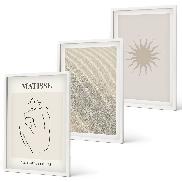 Set tablouri decorative Linii minimaliste de nisip soare