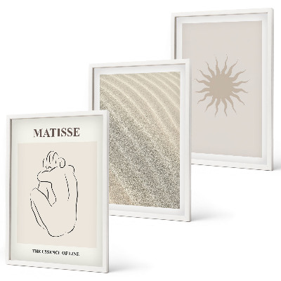 Set tablouri decorative Linii minimaliste de nisip soare