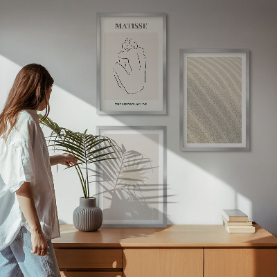 Set tablouri decorative Linii minimaliste de nisip soare