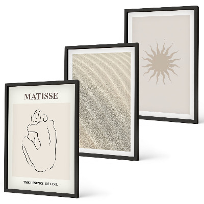 Set tablouri decorative Linii minimaliste de nisip soare