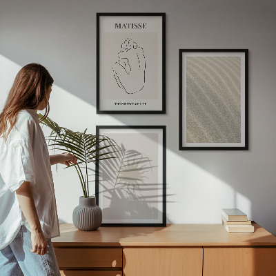 Set tablouri decorative Linii minimaliste de nisip soare
