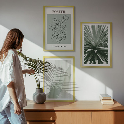 Set tablouri pentru dormitor Modele de plante în verde