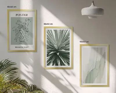 Set tablouri pentru dormitor cu modele de plante în verde