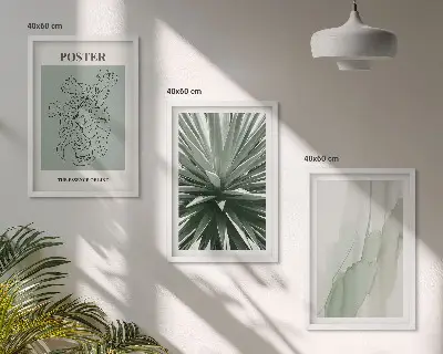Set tablouri pentru dormitor cu modele de plante în verde