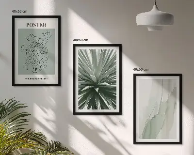 Set tablouri pentru dormitor cu modele de plante în verde