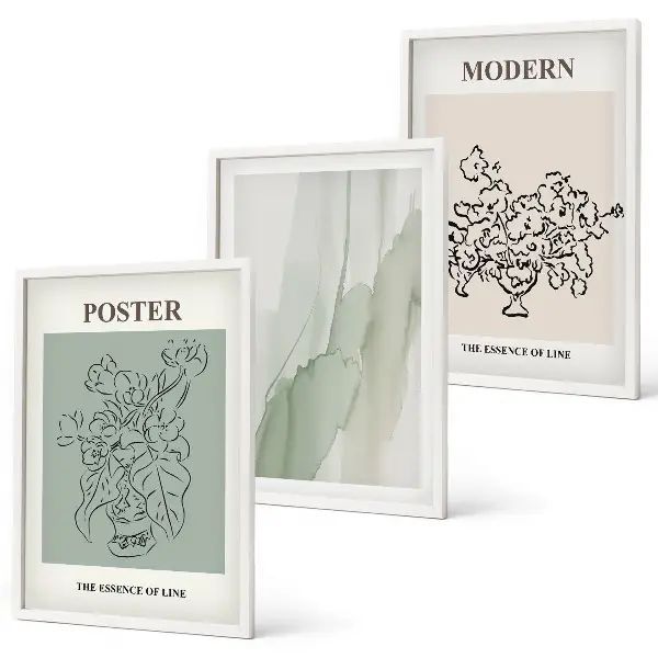 Set tablouri decorative cu model flori într-o vază modernă