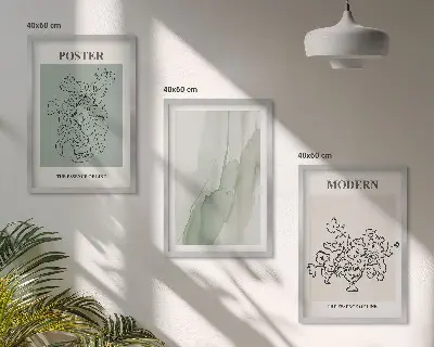 Set tablouri decorative cu model flori într-o vază modernă