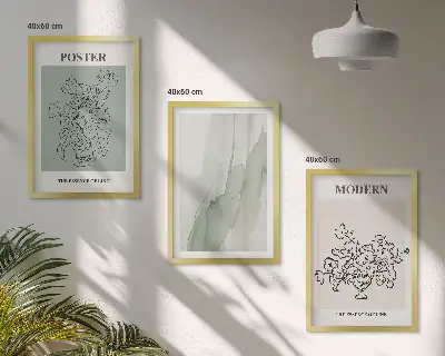 Set tablouri decorative cu model flori într-o vază modernă