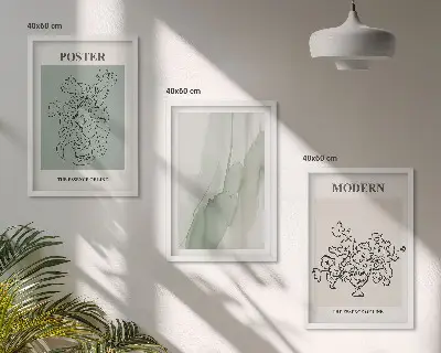 Set tablouri decorative cu model flori într-o vază modernă