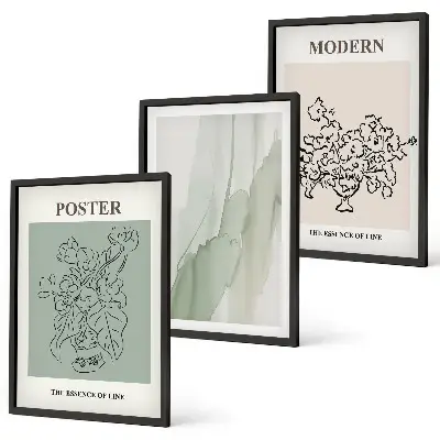 Set tablouri decorative cu model flori într-o vază modernă